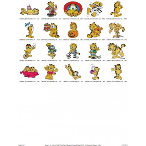 Package 20 Garfield 01 Embroidery Designs